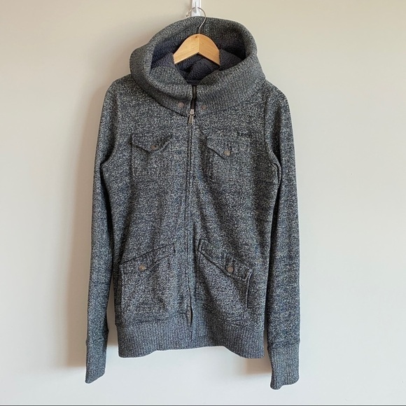 Burton Women's Medium Black/White Fleece Lined Full Zip Hoodie Jacket - Picture 1 of 8